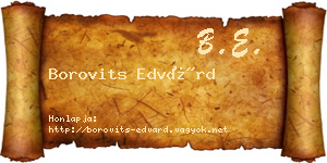 Borovits Edvárd névjegykártya